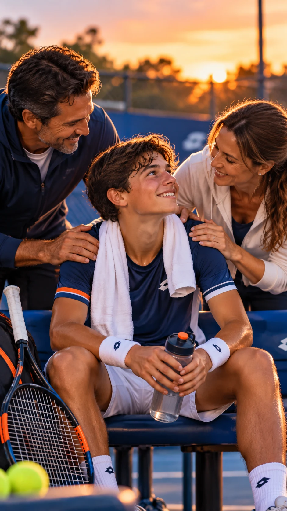 Familia acompañando a un joven deportista