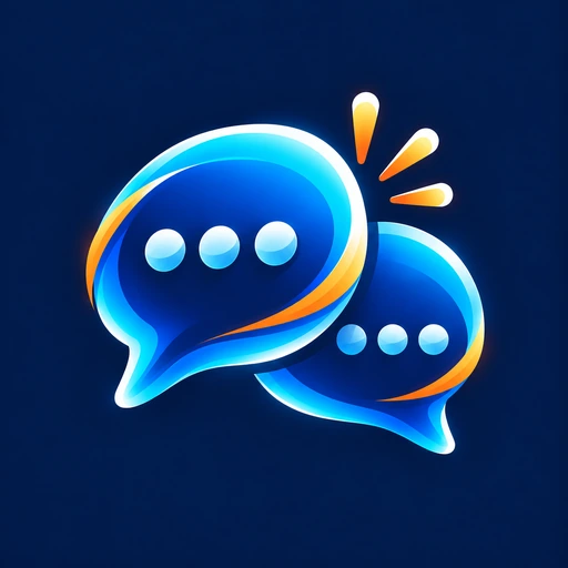 Icono de canal de consulta en azul y naranja