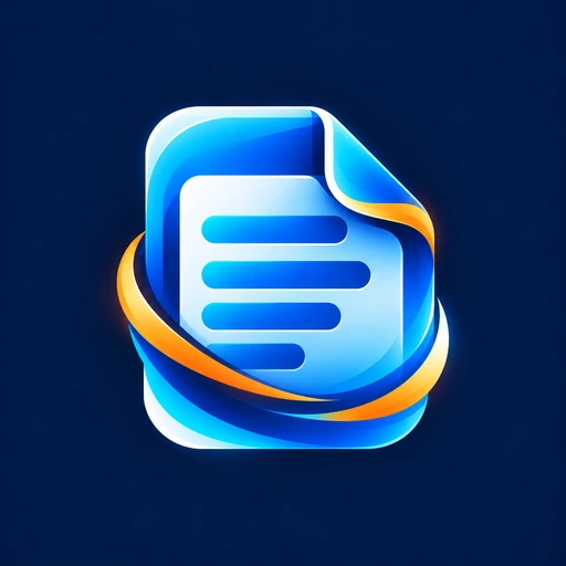 Icono de documentación del programa en azul y naranja