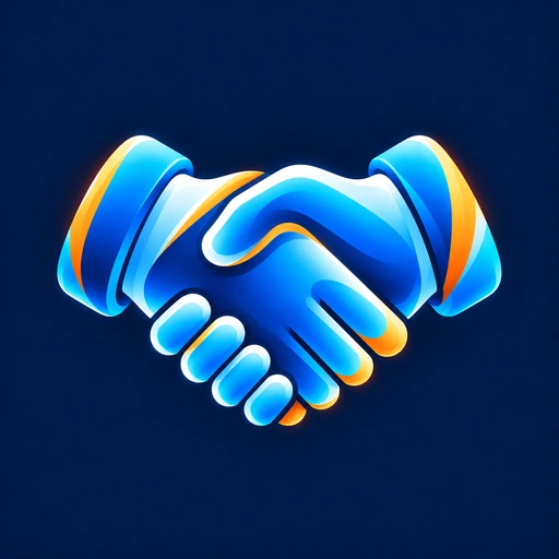 Icono de visión compartida en azul y naranja