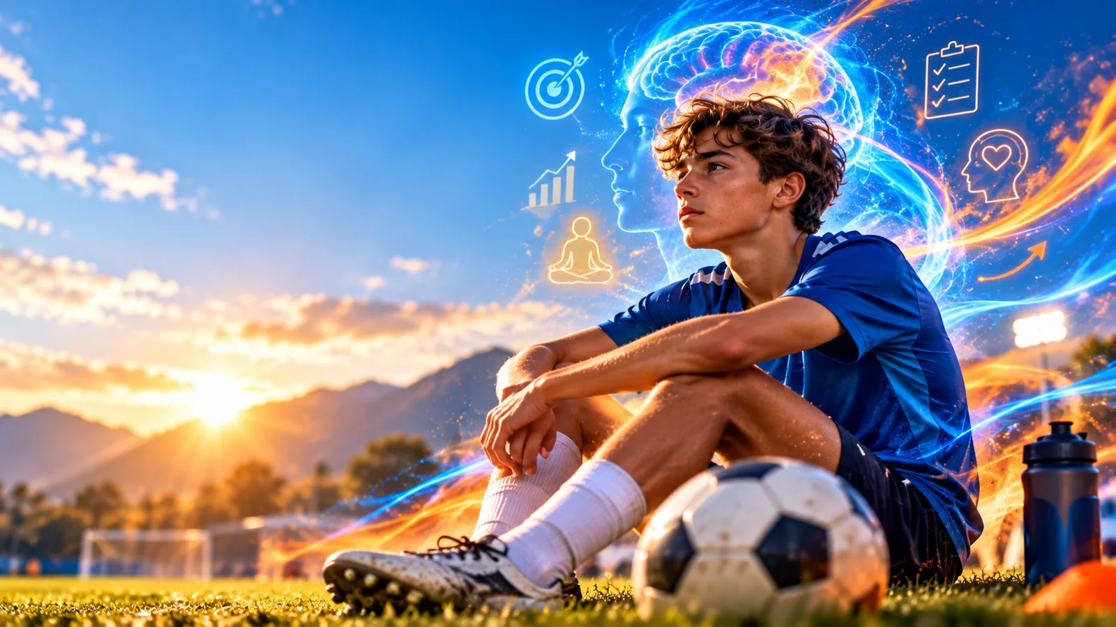 Deportista trabajando su preparación mental