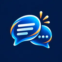 Icono de automensajes en azul y naranja