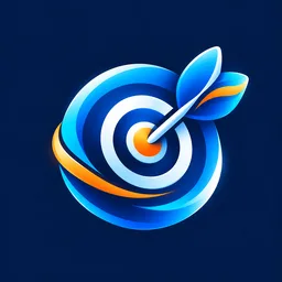 Icono de palabras clave en azul y naranja
