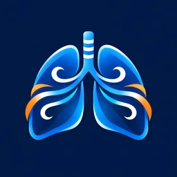 Icono de respiración en azul y naranja