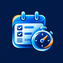 Icono de rutina precompetición en azul y naranja
